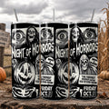 Night of Horrors Retro Halloween 20oz Personalized Tumbler With Lid and Stainless Steel Straw, Vintage Spooky Poster Gift Cup