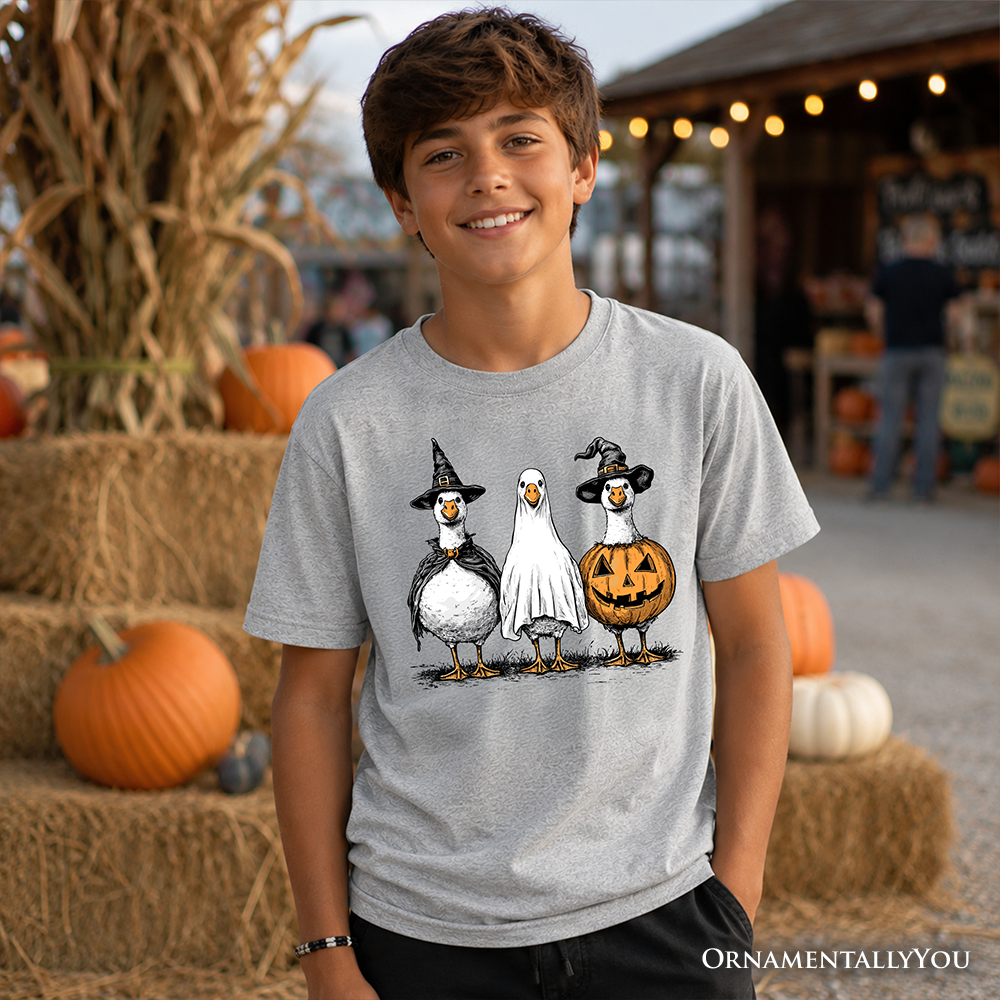 Kids Haunting Honkers Goose T-Shirt, Funny Halloween Costumes Tee for Youth