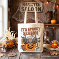 It's Spooky Season Y'all Tote Bag, Funny Western Halloween Gift Shopper for Pumpkin Cowboys
