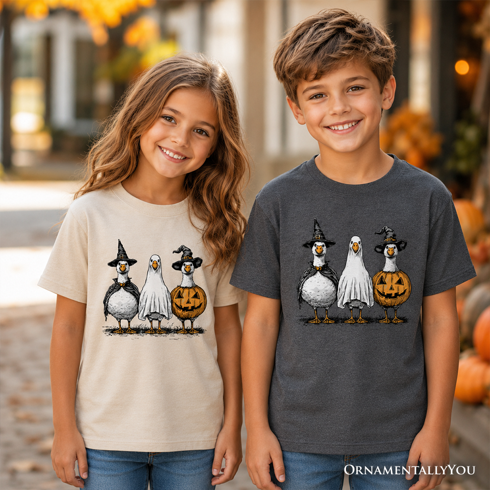 Kids Haunting Honkers Goose T-Shirt, Funny Halloween Costumes Tee for Youth