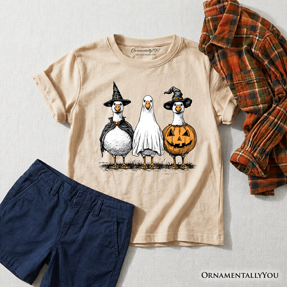 Kids Haunting Honkers Goose T-Shirt, Funny Halloween Costumes Tee for Youth