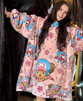 Tony Chopper One Piece wearable Sherpa blanket hoodie for kids and adults
