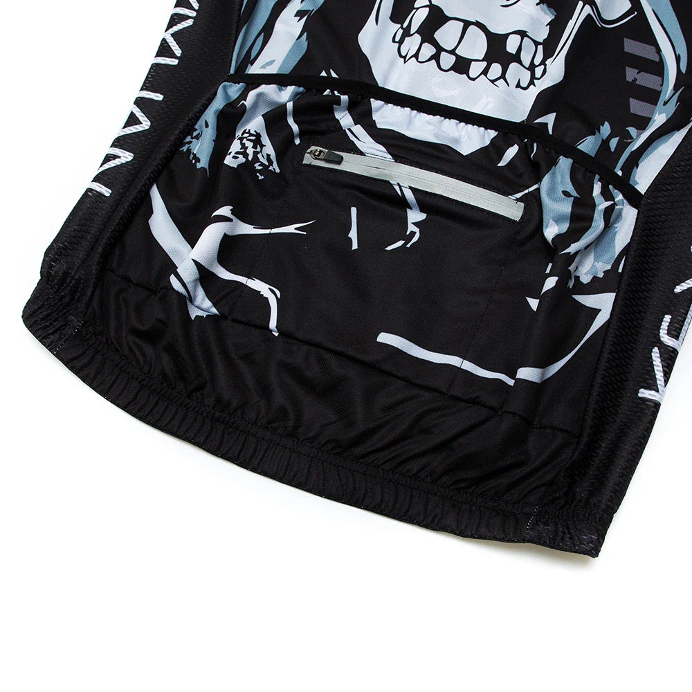 Men's Skull Cycling Jersey – Short Sleeve MTB & Road Bike Shirt