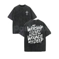 Christian graphic tee with my worship is loud faith message