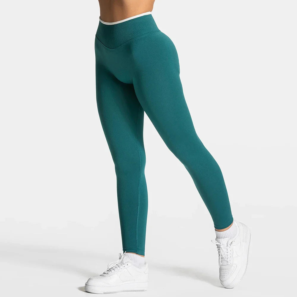 Women’s Sports Leggings, High Waist Seamless Yoga Pants, Scrunch Booty Peach, Hip Lifting Gym Clothes, Workout Tights