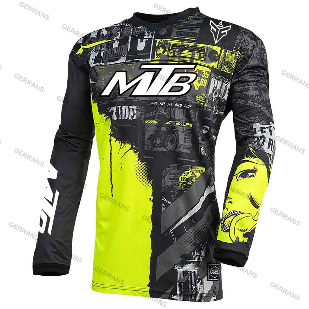 MTB Jerseys  Mountain Bike MTB Shirts Offroad Long sleeve Motorcycle Motocross Sportwear Racing Bike Cycling Clothing