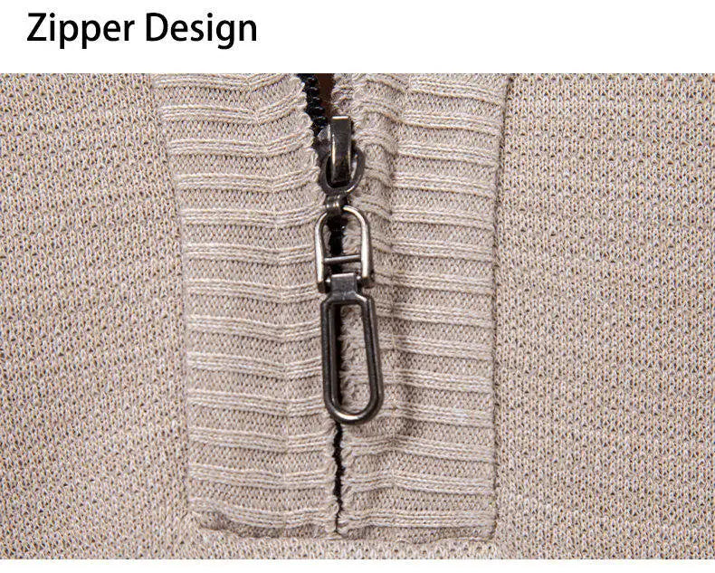 Men's knit sweater fleece-lined half-zip pullover