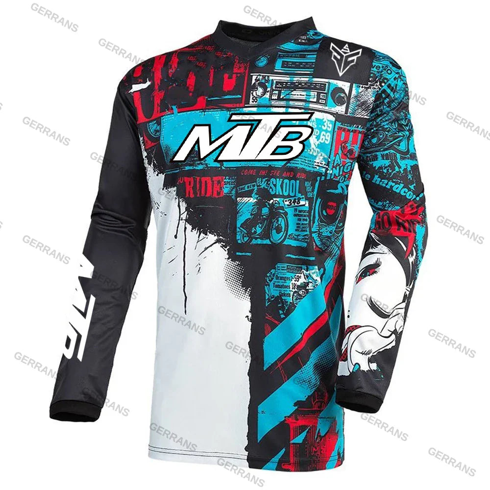 MTB Jerseys  Mountain Bike MTB Shirts Offroad Long sleeve Motorcycle Motocross Sportwear Racing Bike Cycling Clothing