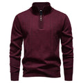 Men's knit sweater fleece-lined half-zip pullover