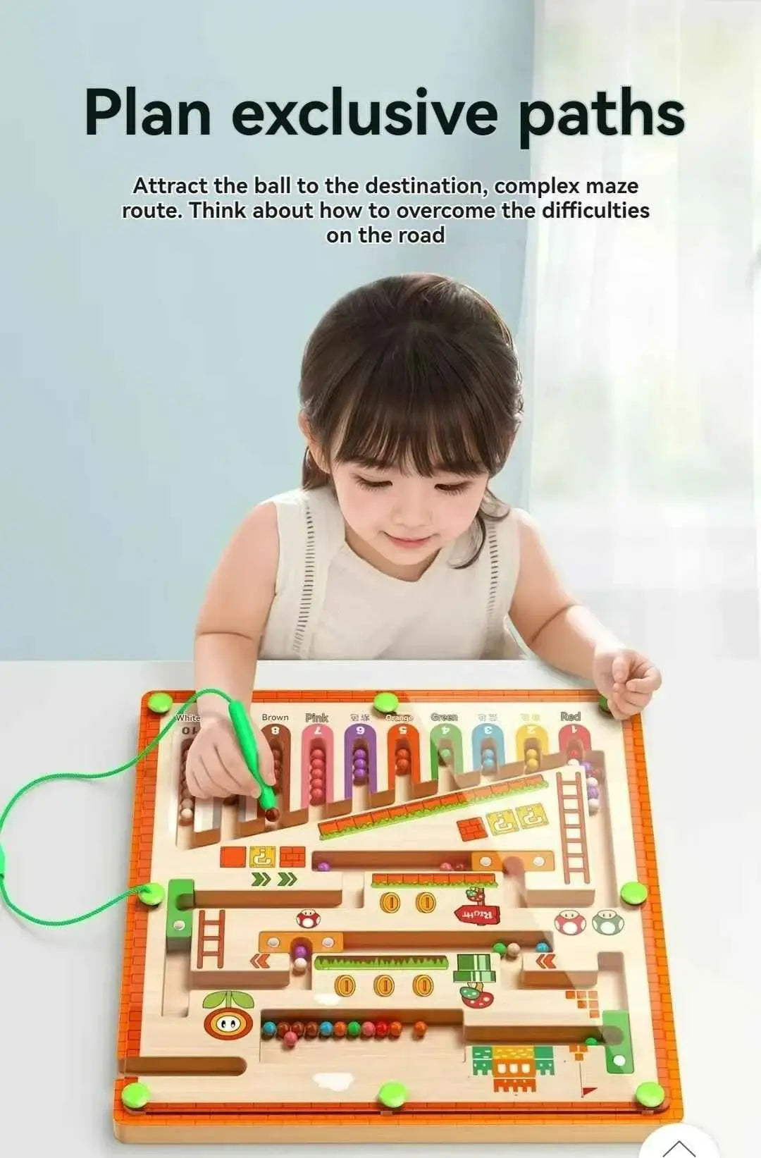 Magnetic maze toy for kids logic thinking early education puzzle