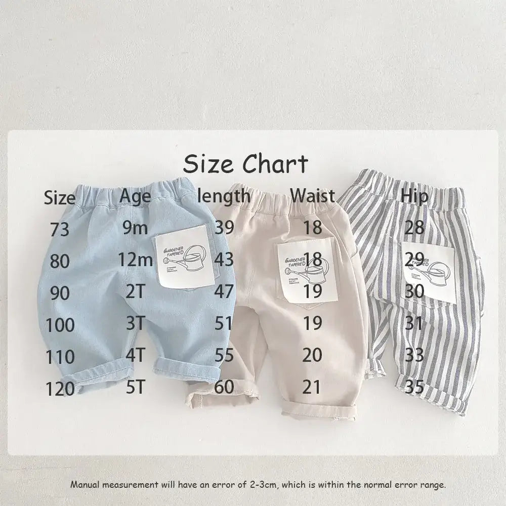 2026 Spring New 1-5Y Children Jeans Boys Denim Pants Mid Waist Girls Trousers Fashion Kids Plaid Pants