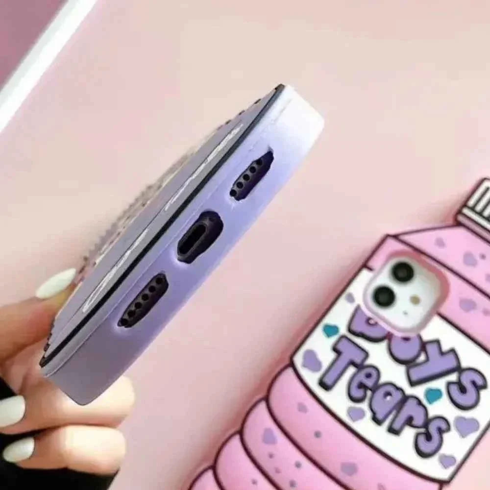 3D cartoon iPhone case water bottle silicone cover