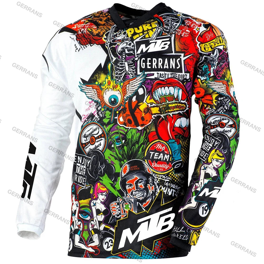 MTB Jerseys  Mountain Bike MTB Shirts Offroad Long sleeve Motorcycle Motocross Sportwear Racing Bike Cycling Clothing