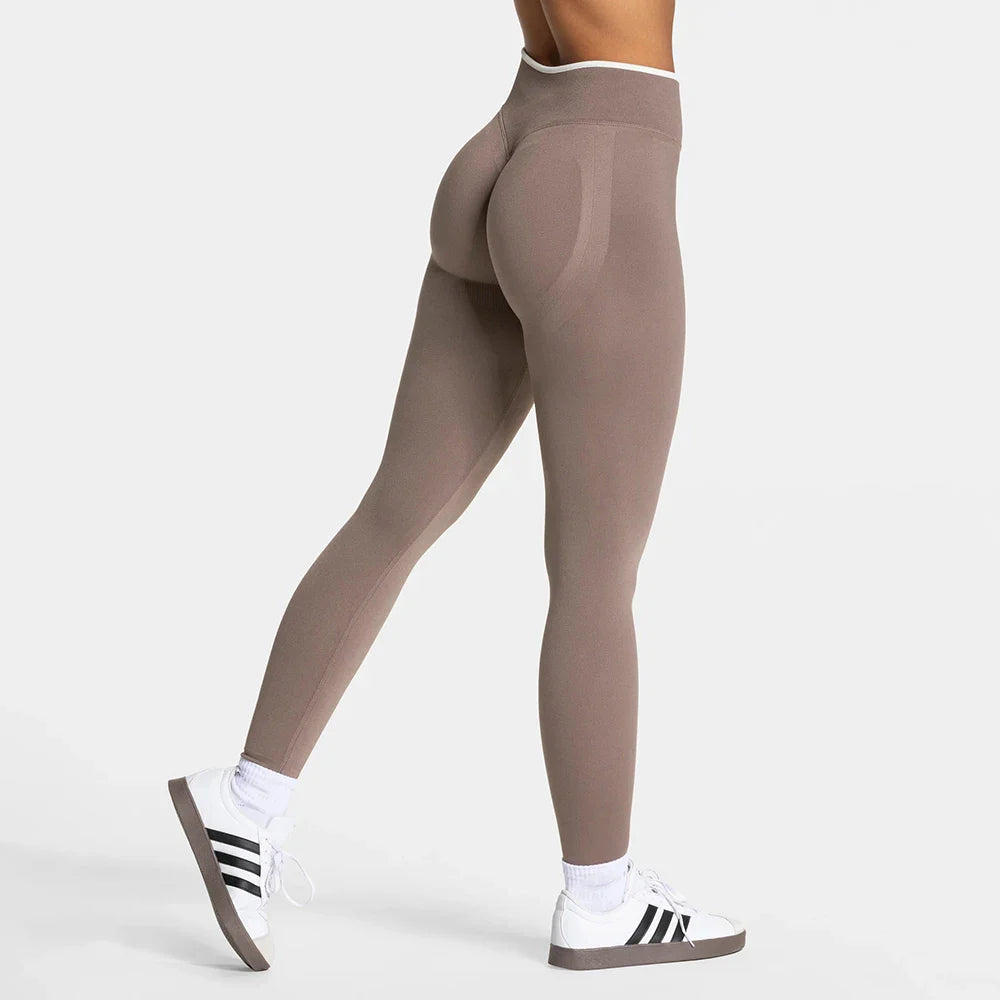 Women’s Sports Leggings, High Waist Seamless Yoga Pants, Scrunch Booty Peach, Hip Lifting Gym Clothes, Workout Tights