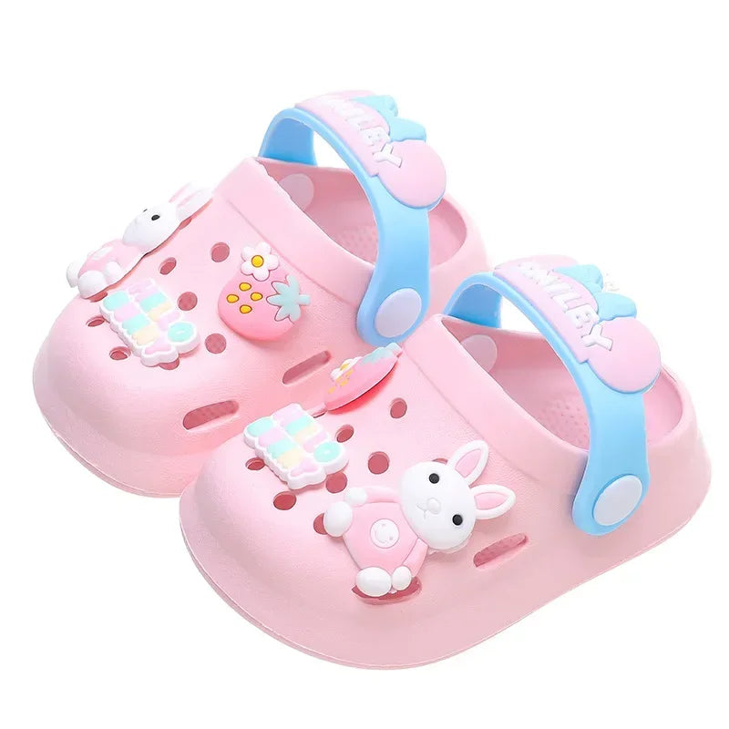 2026 Summer Baby Girl Sandals Cute Cartoon Slippers Newborn Infant Indoor Bath Anti-slip Shoes Baby Boy Beach Sandals