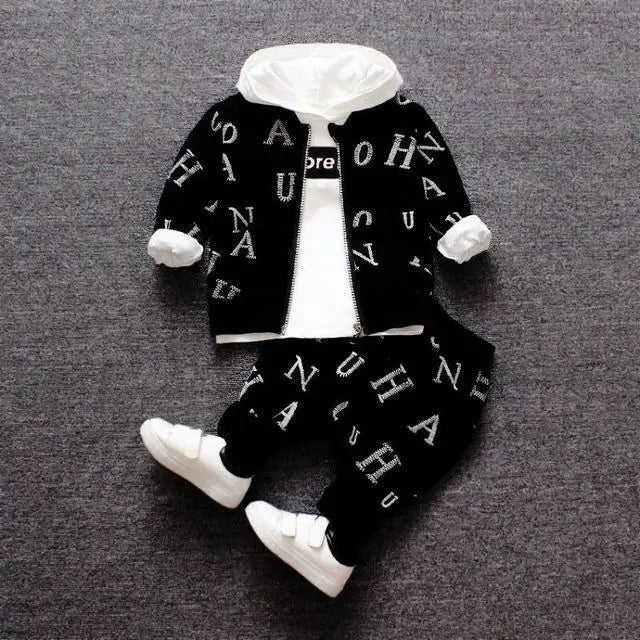 Spring and Autumn Boys Clothing Set Girls' Spring and Autumn Leisure Three piece Set Infant and Young Children's Clothing