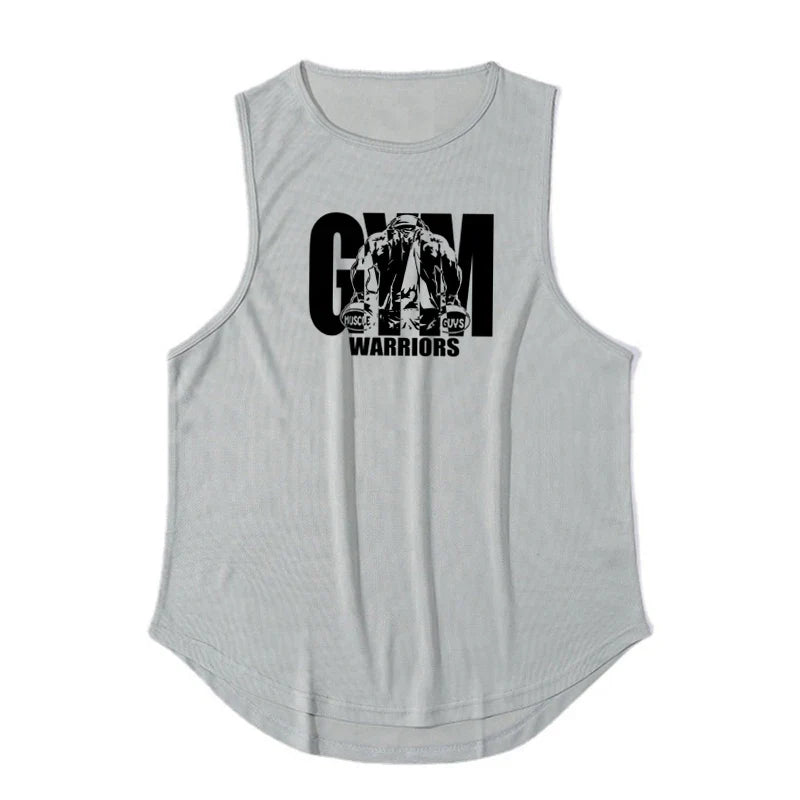 Summer Mesh Quick Dry Gym Fitness Tank Tops Men's Casual Moisture Wicking Bodybuilding Sleeveless Shirt Workout Muscle Vests