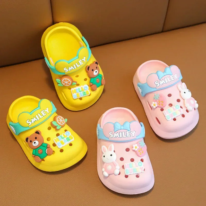 2026 Summer Baby Girl Sandals Cute Cartoon Slippers Newborn Infant Indoor Bath Anti-slip Shoes Baby Boy Beach Sandals