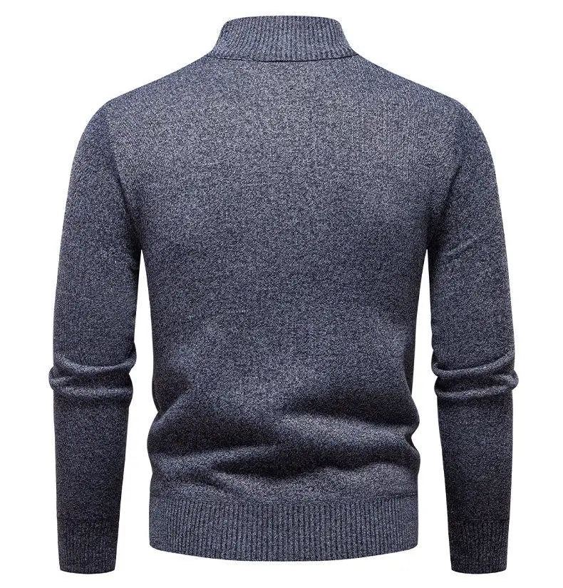 Men's knit sweater fleece-lined half-zip pullover