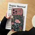 Camellia iPhone case with Korean aesthetic design and lanyard
