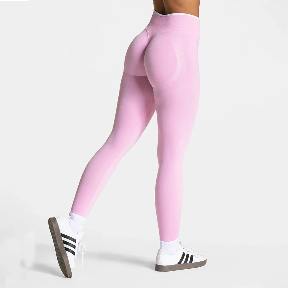Women’s Sports Leggings, High Waist Seamless Yoga Pants, Scrunch Booty Peach, Hip Lifting Gym Clothes, Workout Tights