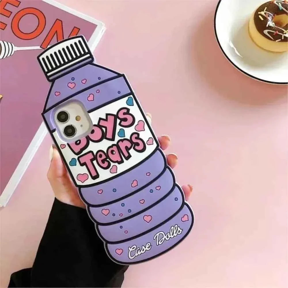 3D cartoon iPhone case water bottle silicone cover