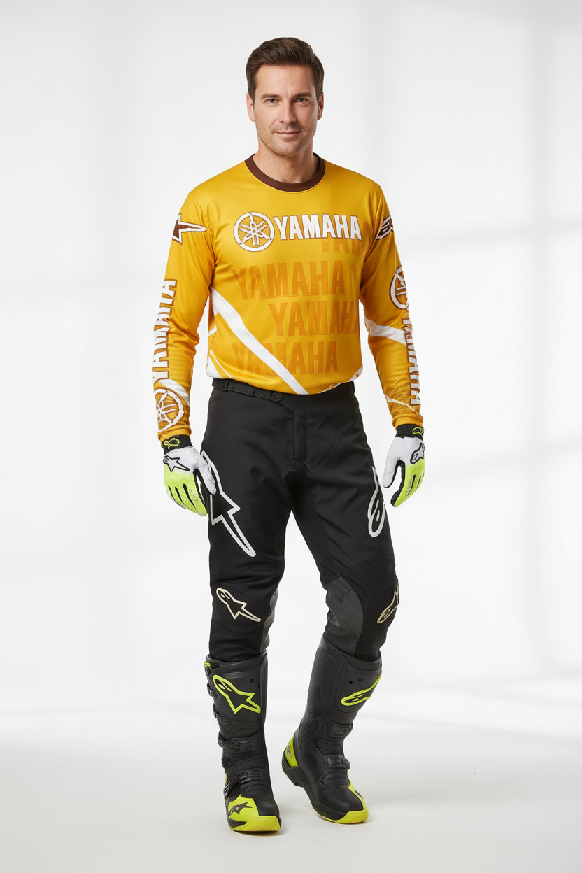 Yamaha Summer Breathable Quick-Dry Motorcycle Riding Suit - Long Sleeve Off-Road Racing Gear for Men and Women