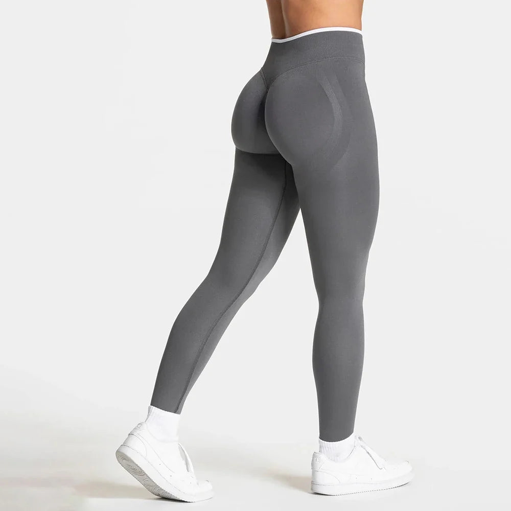 Women’s Sports Leggings, High Waist Seamless Yoga Pants, Scrunch Booty Peach, Hip Lifting Gym Clothes, Workout Tights