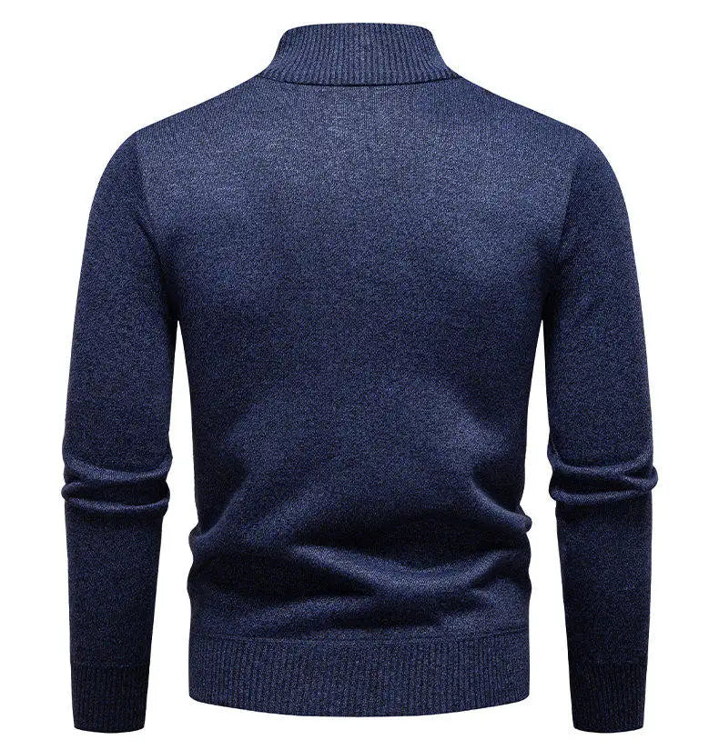 Men's knit sweater fleece-lined half-zip pullover