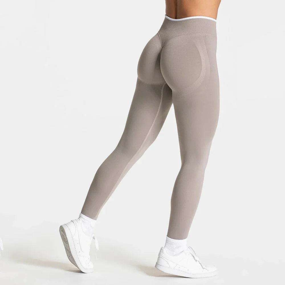 Women’s Sports Leggings, High Waist Seamless Yoga Pants, Scrunch Booty Peach, Hip Lifting Gym Clothes, Workout Tights