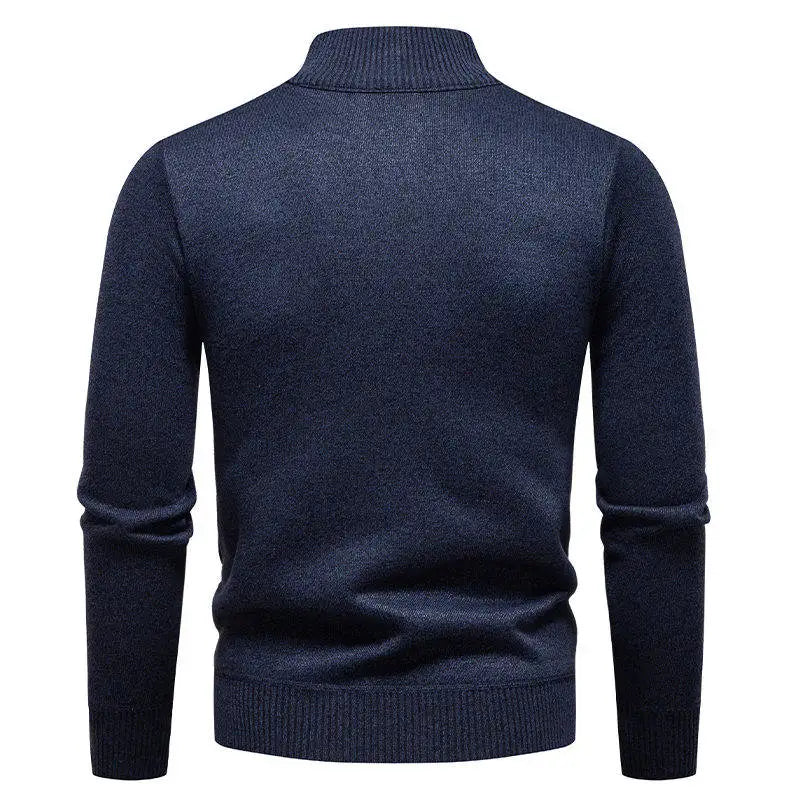 Men's knit sweater fleece-lined half-zip pullover