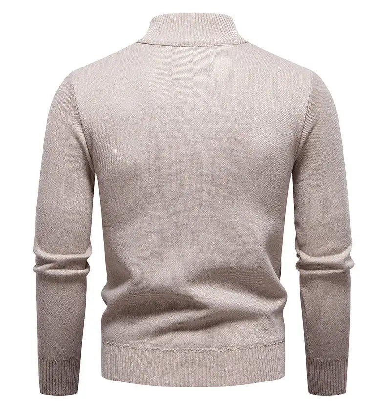 Men's knit sweater fleece-lined half-zip pullover