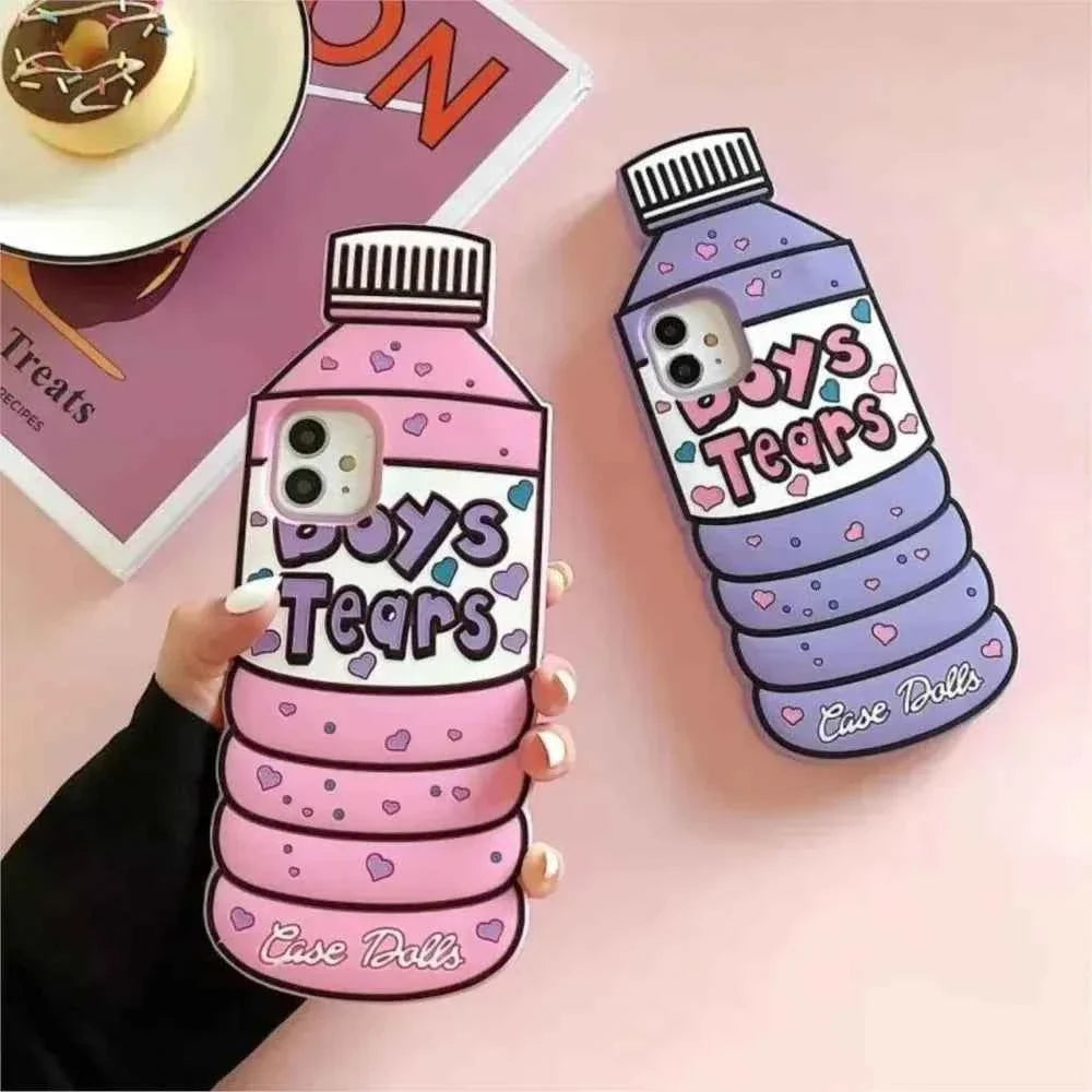 3D cartoon iPhone case water bottle silicone cover
