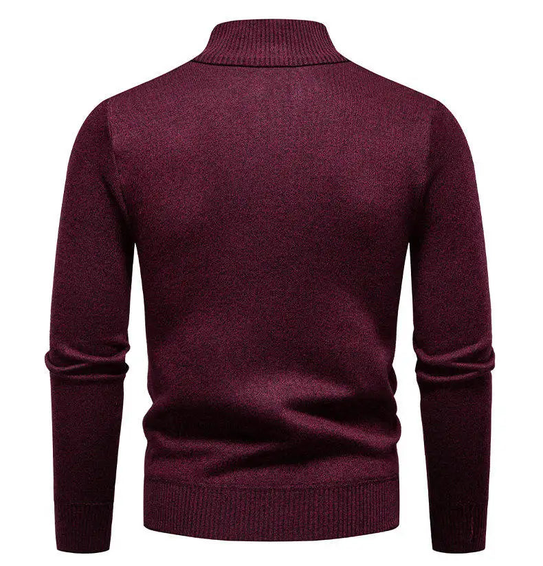 Men's knit sweater fleece-lined half-zip pullover