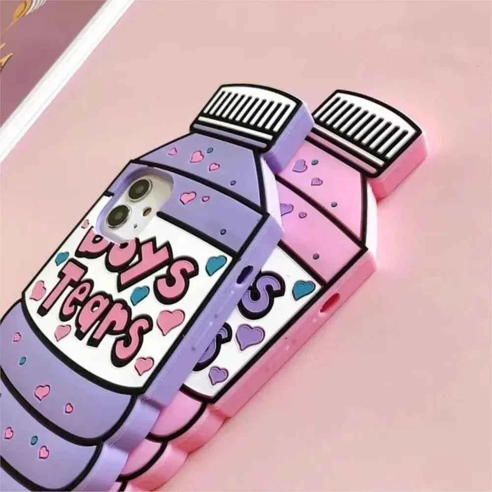3D cartoon iPhone case water bottle silicone cover