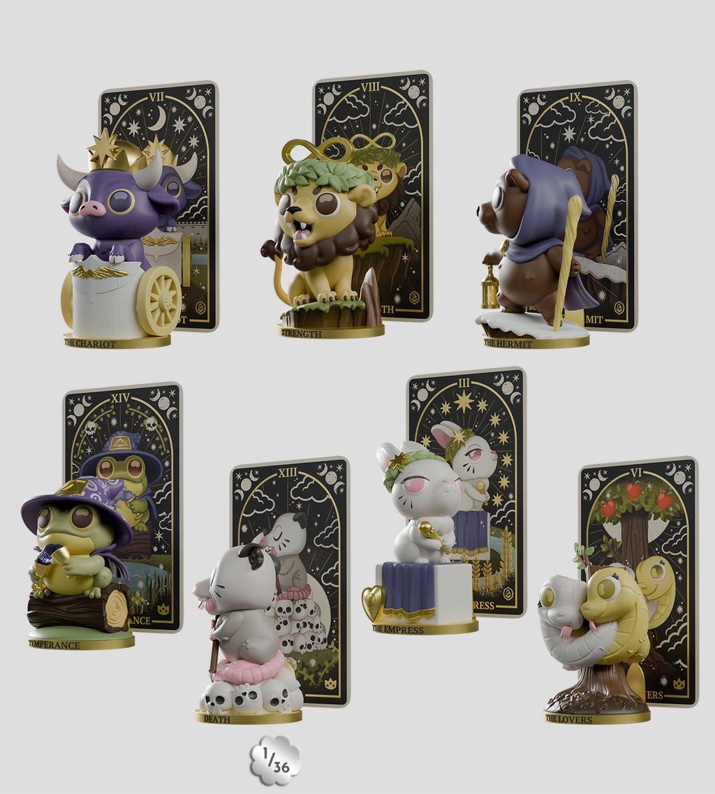 Wild Magic Tarot Volume 2 blind box figurines featuring enchanted Major Arcana characters in detailed PVC and ABS designs