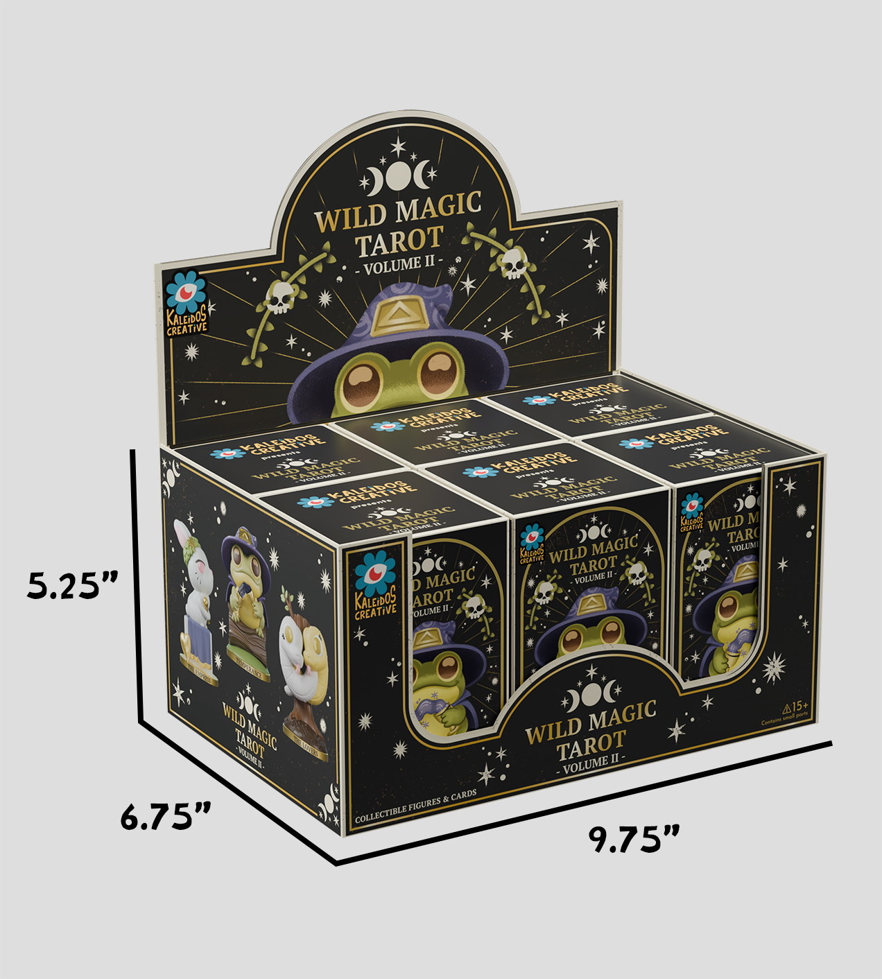 Wild Magic Tarot Volume 2 blind box featuring enchanted animal tarot figures from Kaleidos Creative