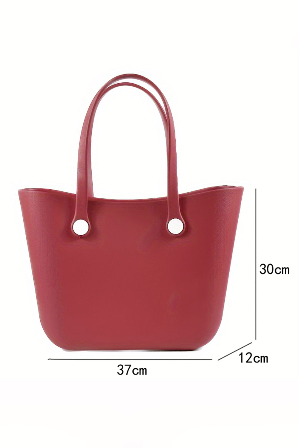 Fiery red waterproof EVA tote bag with detachable straps and durable design