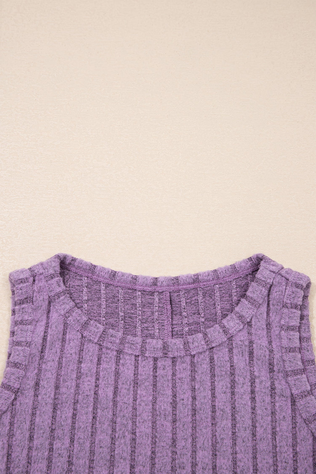 Beau Blue Slim ribbed mineral wash tank top with round neck and high elasticity