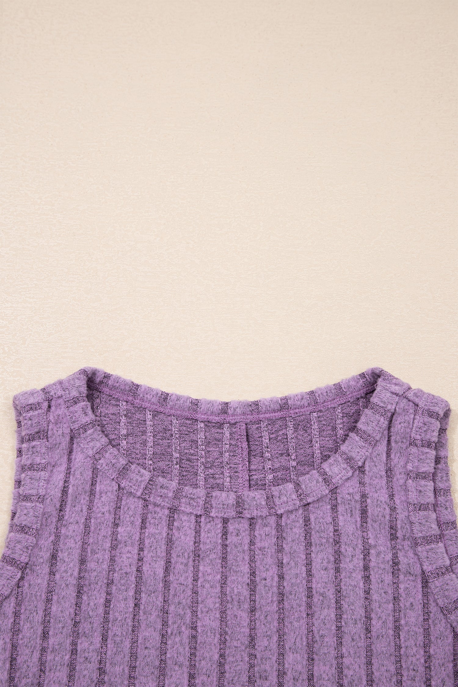 Beau Blue Slim ribbed mineral wash tank top with round neck and high elasticity