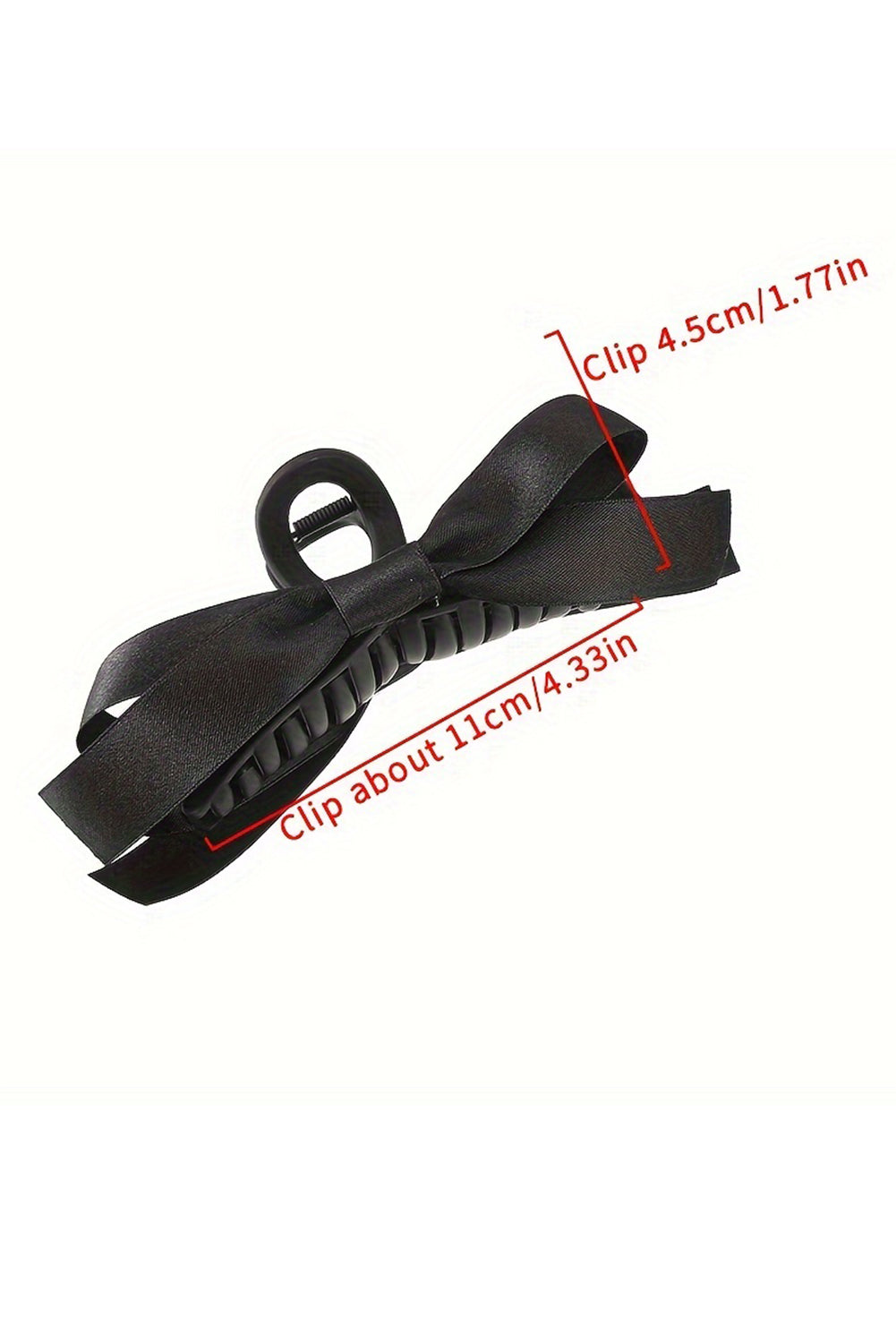 Large black bow decor hair claw clip for securing hair elegantly