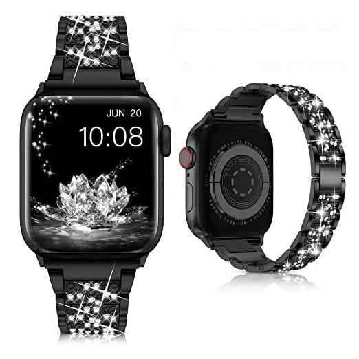 Rhinestone Apple Watch Band — diamond crystal stainless steel strap for Apple Watch Series 1-7
