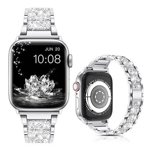 Rhinestone Apple Watch Band — diamond crystal stainless steel strap for Apple Watch Series 1-7