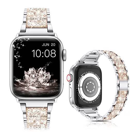 Rhinestone Apple Watch Band — diamond crystal stainless steel strap for Apple Watch Series 1-7