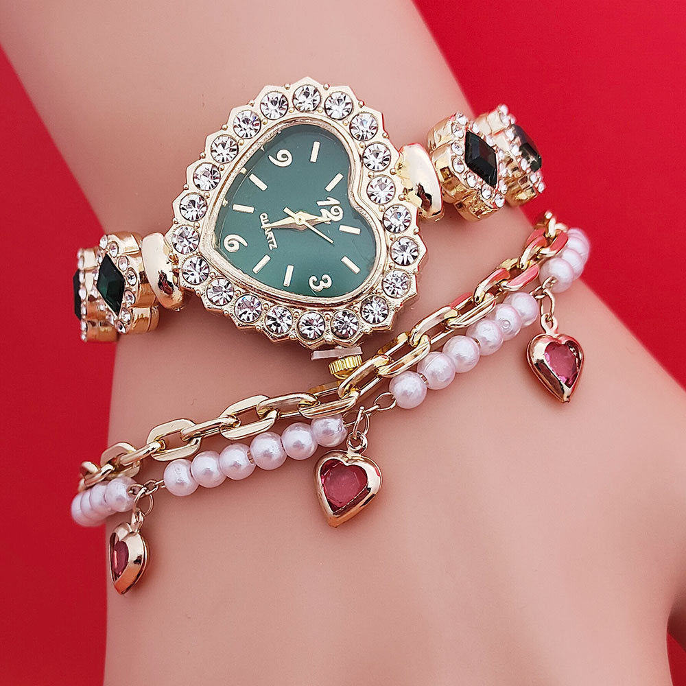 Women's bracelet watch set heart quartz Valentine's gift