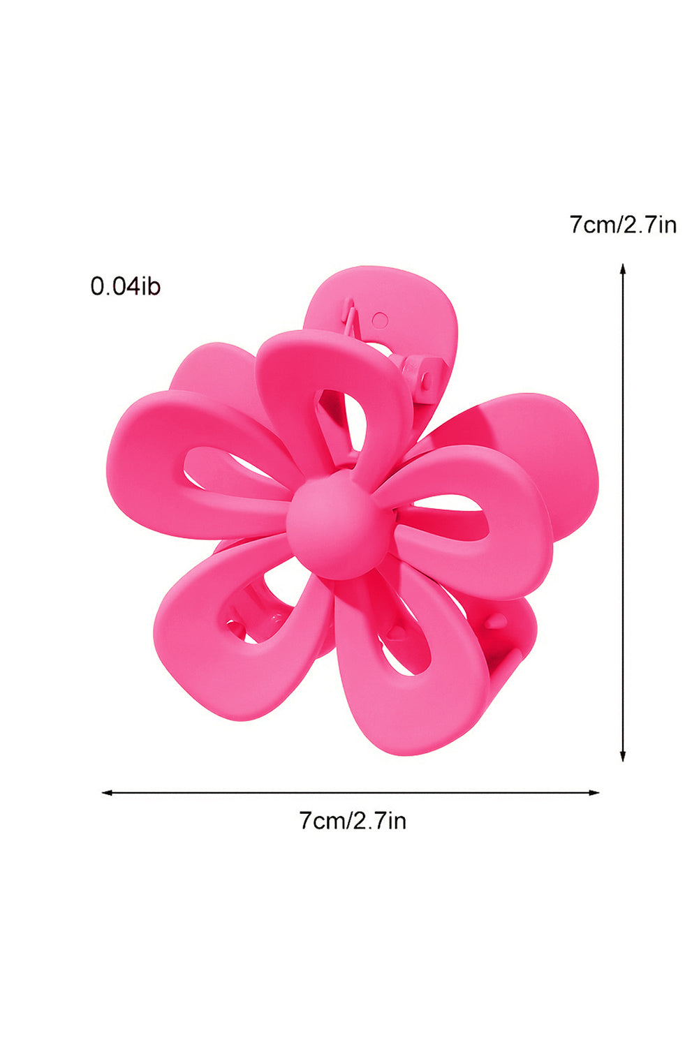 Black sweet hollowed flower shaped claw clip with frosting finish and durable plastic design