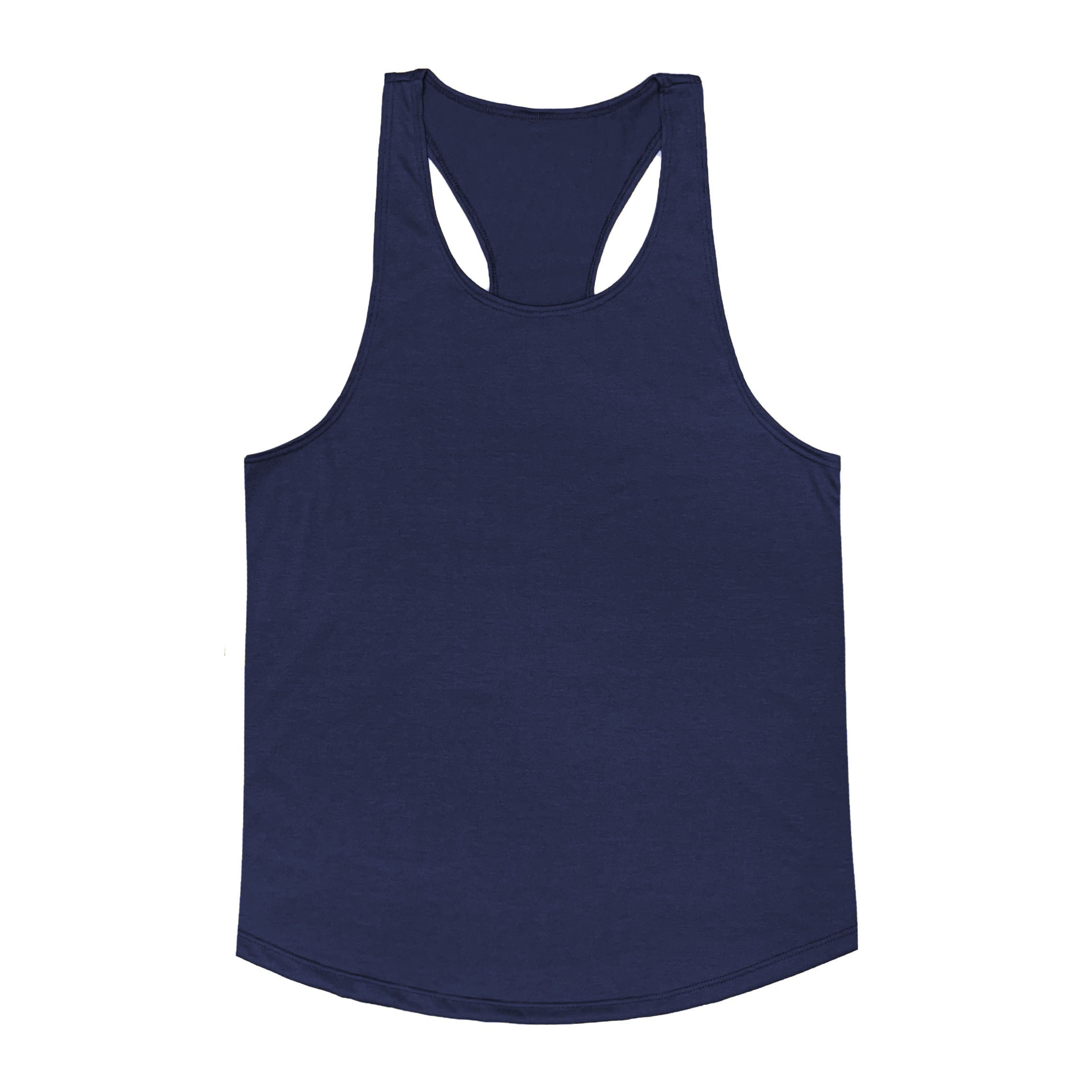 Men's racerback tank top in navy blue, lightweight and comfortable gym wear for athletes and casual workouts